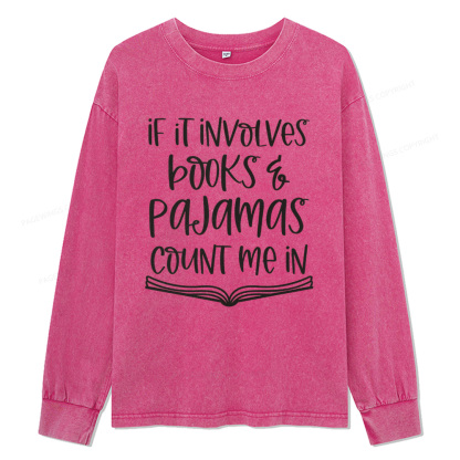 Pagewings  Books And Pajamas Unisex Washed Long Sleeve T-shirt