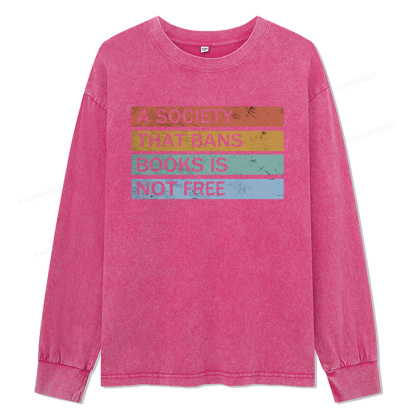Pagewings Banned Books Shirt Unisex Washed Long Sleeve T-shirt