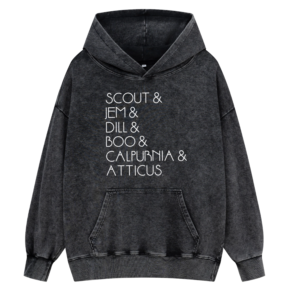 Pagewings To Kill A Mockingbird Unisex Washed Hoodie