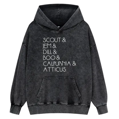 Pagewings To Kill A Mockingbird Unisex Washed Hoodie