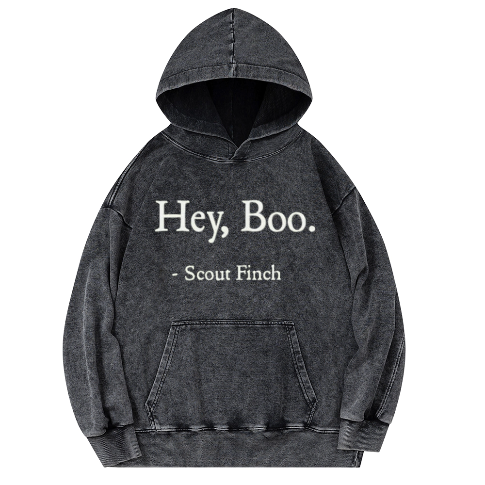 Pagewings HEY BOO Unisex Washed Hoodie
