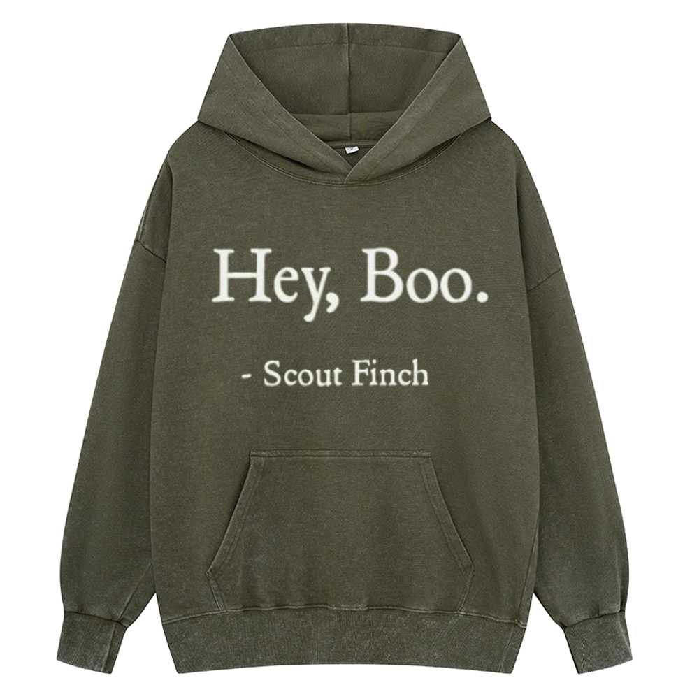 Pagewings HEY BOO Unisex Washed Hoodie