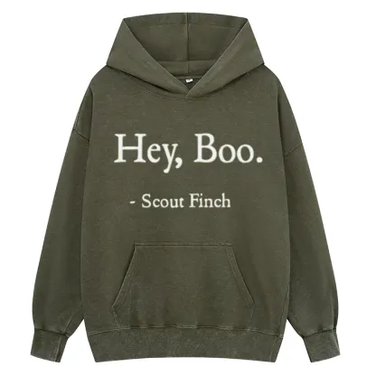 Pagewings HEY BOO Unisex Washed Hoodie