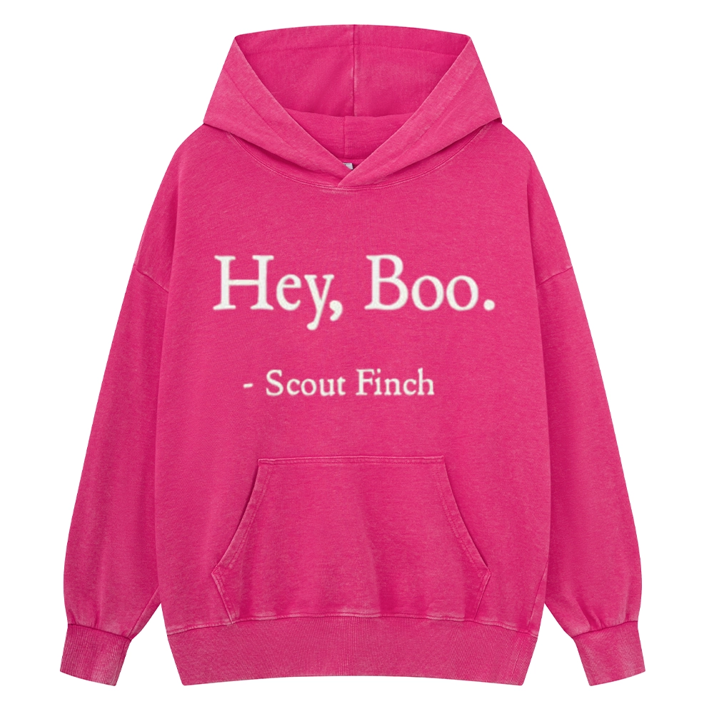 Pagewings HEY BOO Unisex Washed Hoodie