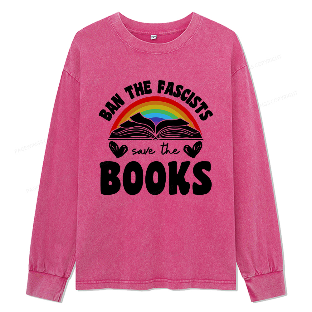 Pagewings Banned books Unisex Washed Long Sleeve T-shirt