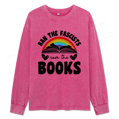 Pagewings Banned books Unisex Washed Long Sleeve T-shirt