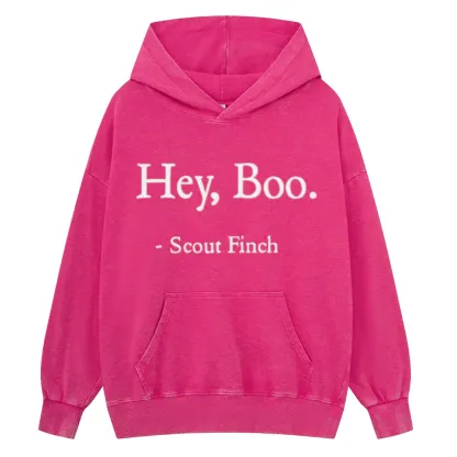 Pagewings HEY BOO Unisex Washed Hoodie