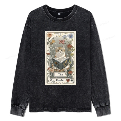 Pagewings The Reader Unisex Washed Long Sleeve T-shirt