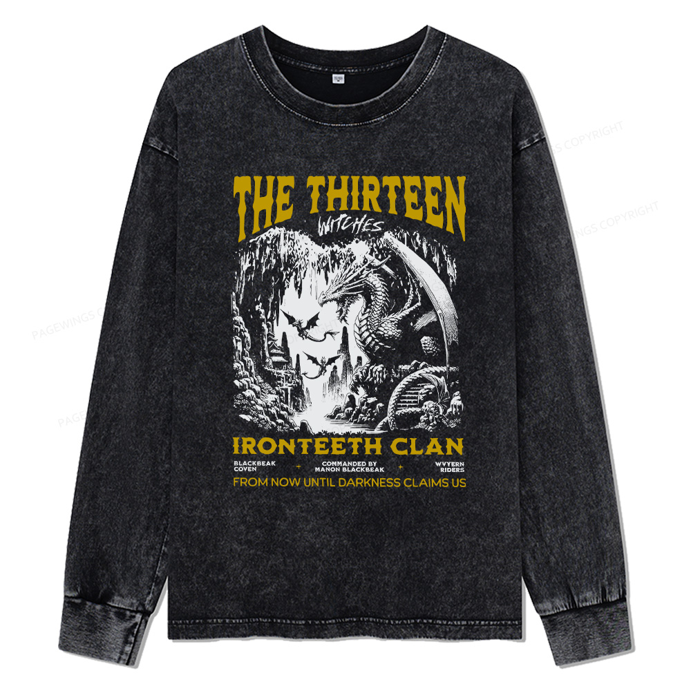 Pagewings The Thirteen Unisex Washed Long Sleeve T-shirt