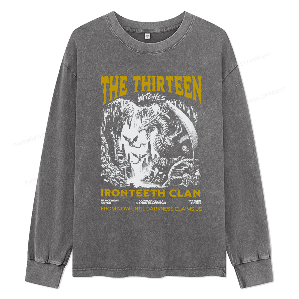 Pagewings The Thirteen Unisex Washed Long Sleeve T-shirt