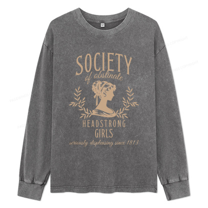 Pagewings Society Of Obstinate Headstrong Unisex Washed Long Sleeve T-shirt
