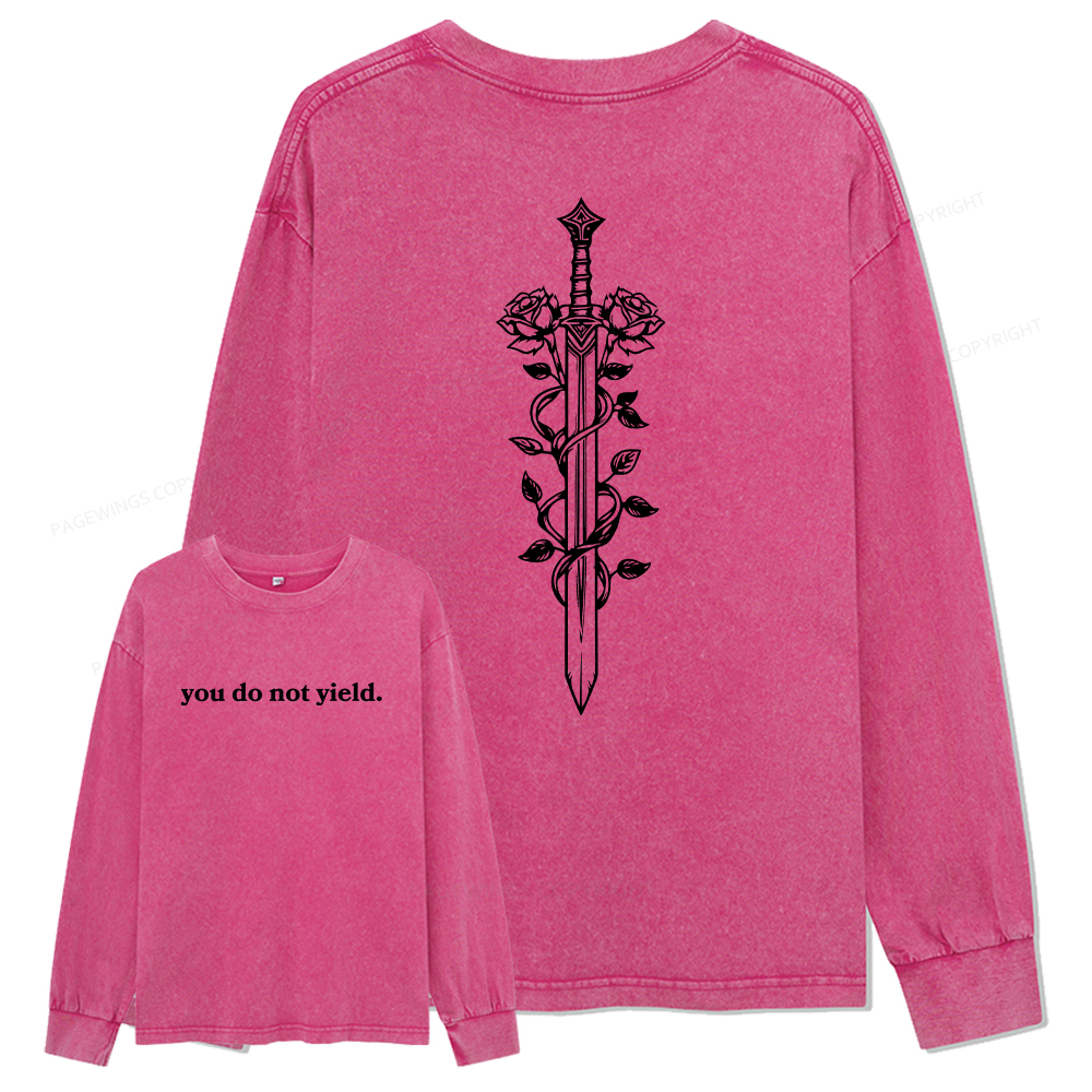 pagewings Throne of Glass Merch Unisex Washed Long Sleeve T-shirt