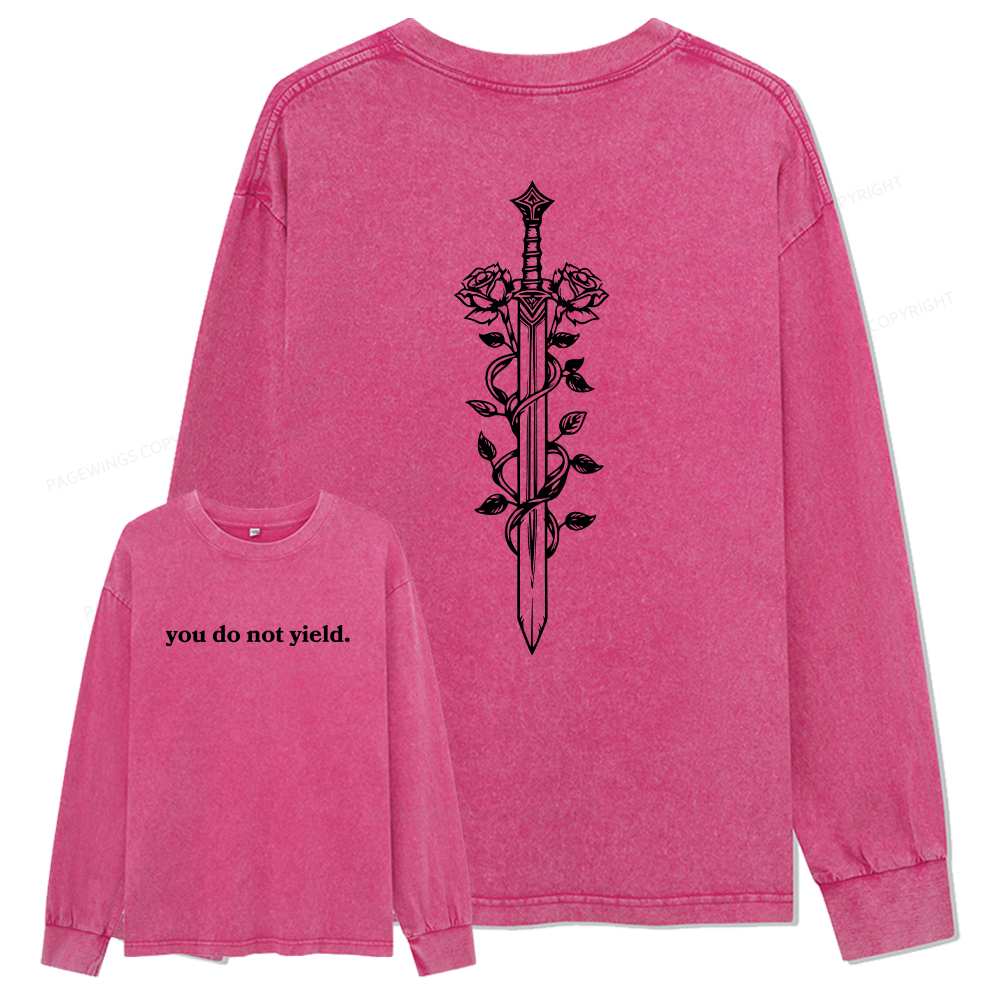 pagewings Throne of Glass Merch Unisex Washed Long Sleeve T-shirt