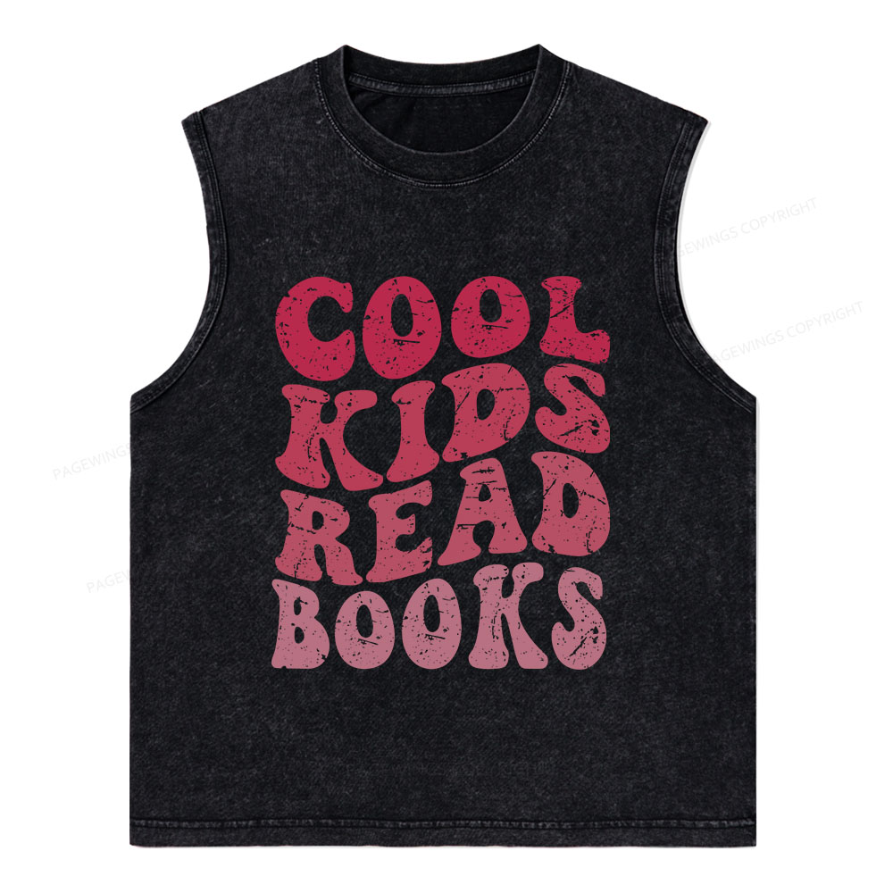 Pagewings Library Reader Book Nerd Unisex Washed Tank Top
