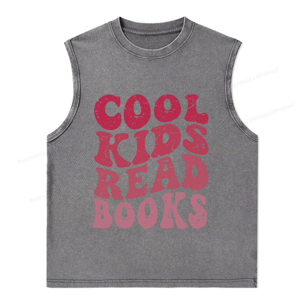Pagewings Library Reader Book Nerd Unisex Washed Tank Top