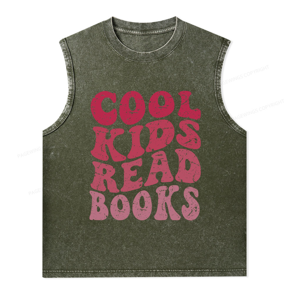 Pagewings Library Reader Book Nerd Unisex Washed Tank Top