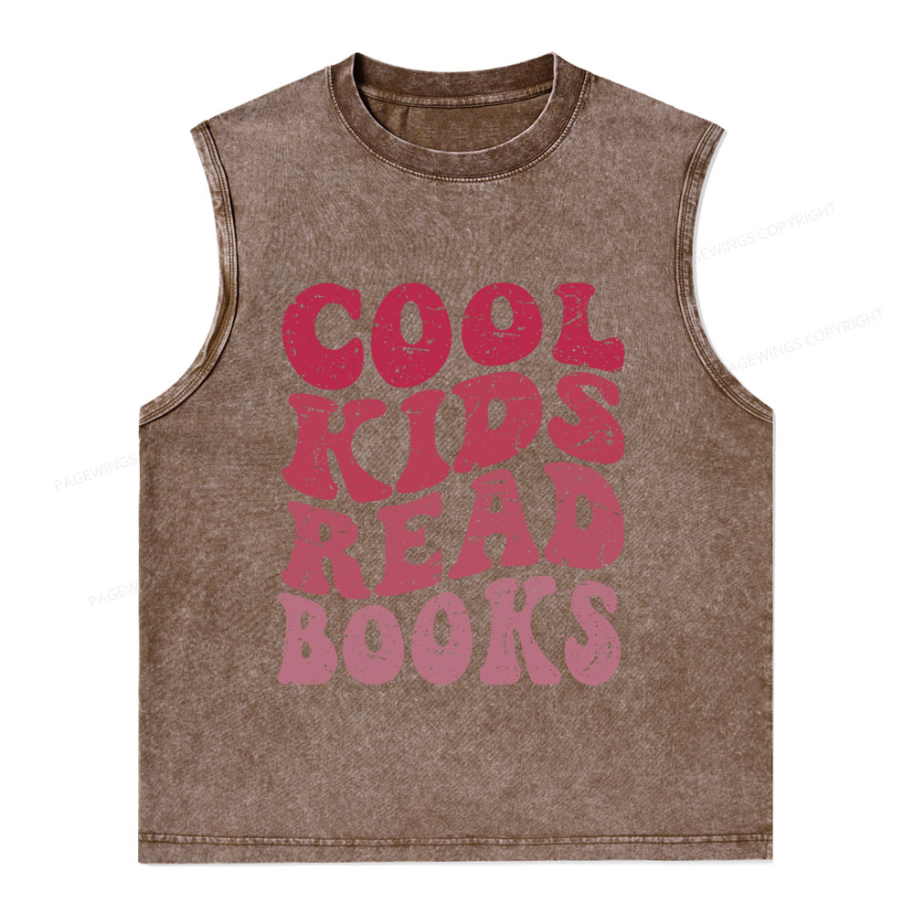 Pagewings Library Reader Book Nerd Unisex Washed Tank Top