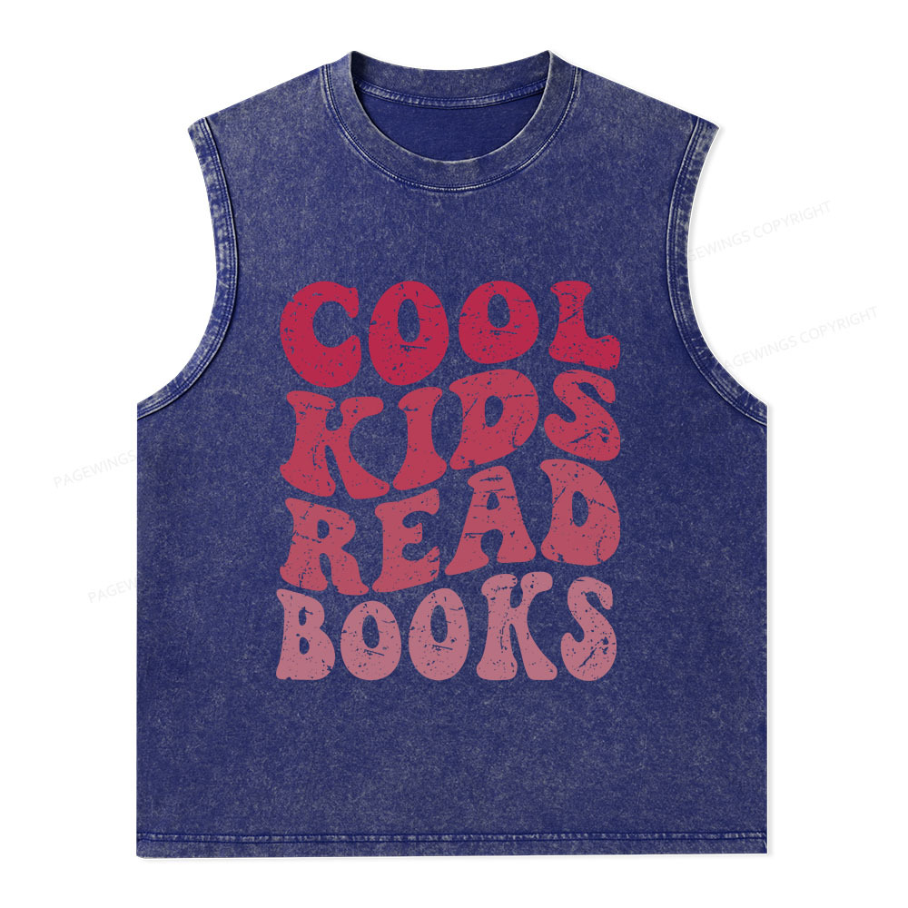 Pagewings Library Reader Book Nerd Unisex Washed Tank Top