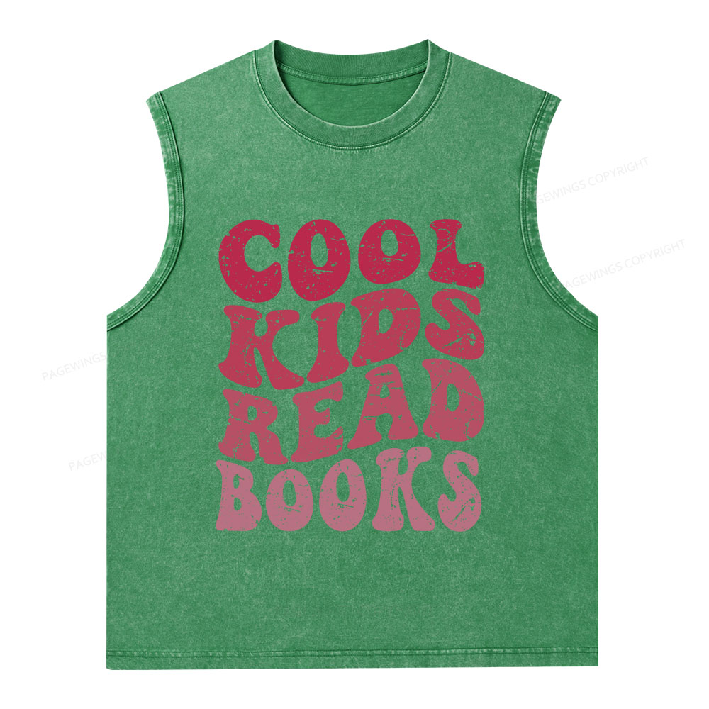 Pagewings Library Reader Book Nerd Unisex Washed Tank Top