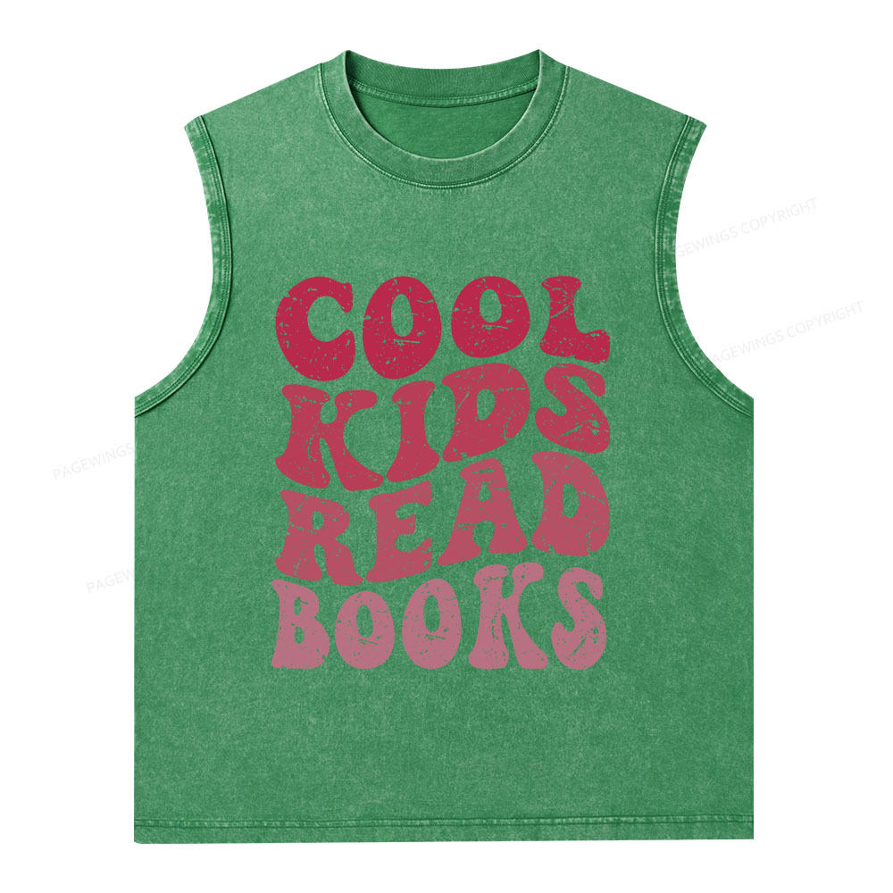 Pagewings Library Reader Book Nerd Unisex Washed Tank Top