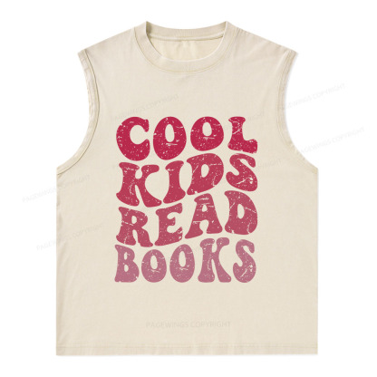 Pagewings Library Reader Book Nerd Unisex Washed Tank Top