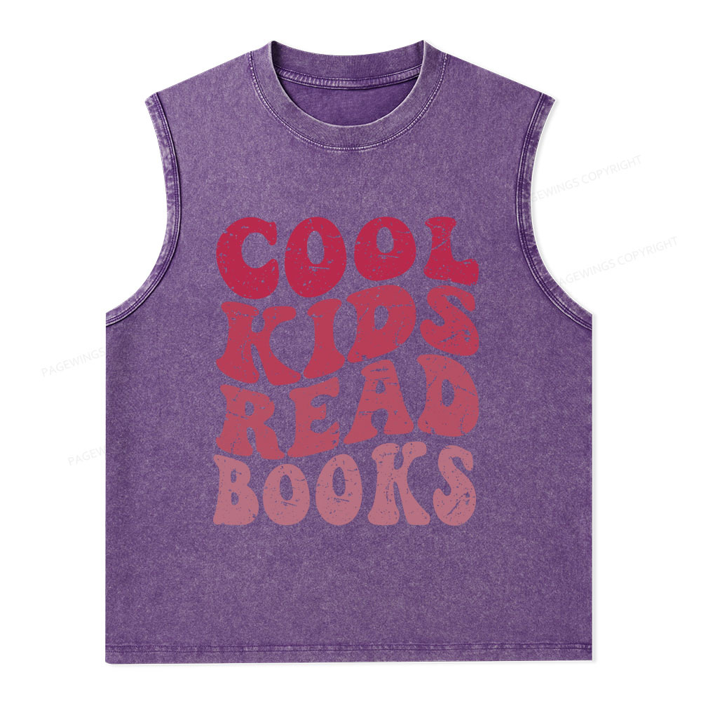Pagewings Library Reader Book Nerd Unisex Washed Tank Top