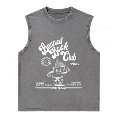 Pagewings Read Banned Books Unisex Washed Tank Top