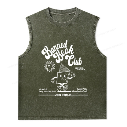 Pagewings Read Banned Books Unisex Washed Tank Top