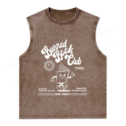 Pagewings Read Banned Books Unisex Washed Tank Top