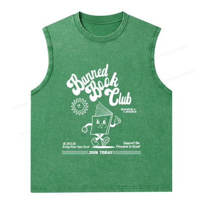 Pagewings Read Banned Books Unisex Washed Tank Top