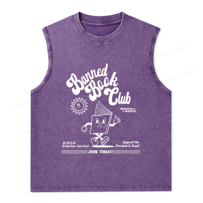 Pagewings Read Banned Books Unisex Washed Tank Top