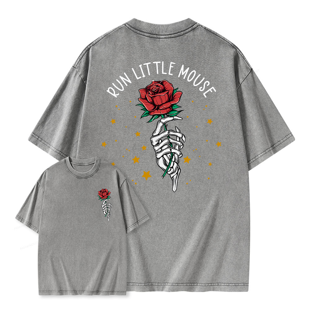 Pagewings Run Little Mouse Unisex Washed T-shirt