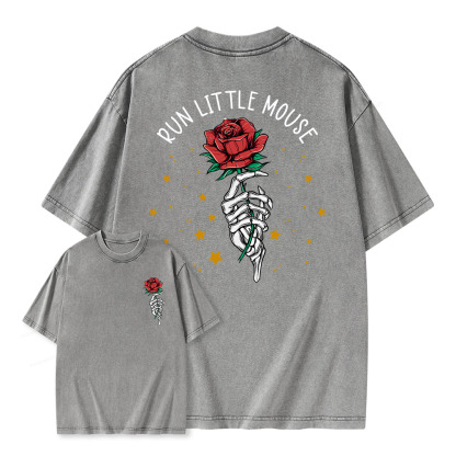 Pagewings Run Little Mouse Unisex Washed T-shirt