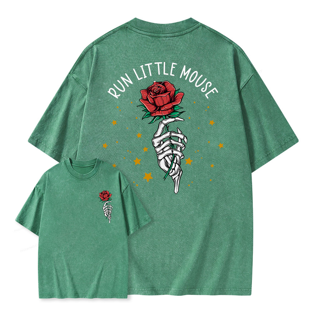 Pagewings Run Little Mouse Unisex Washed T-shirt