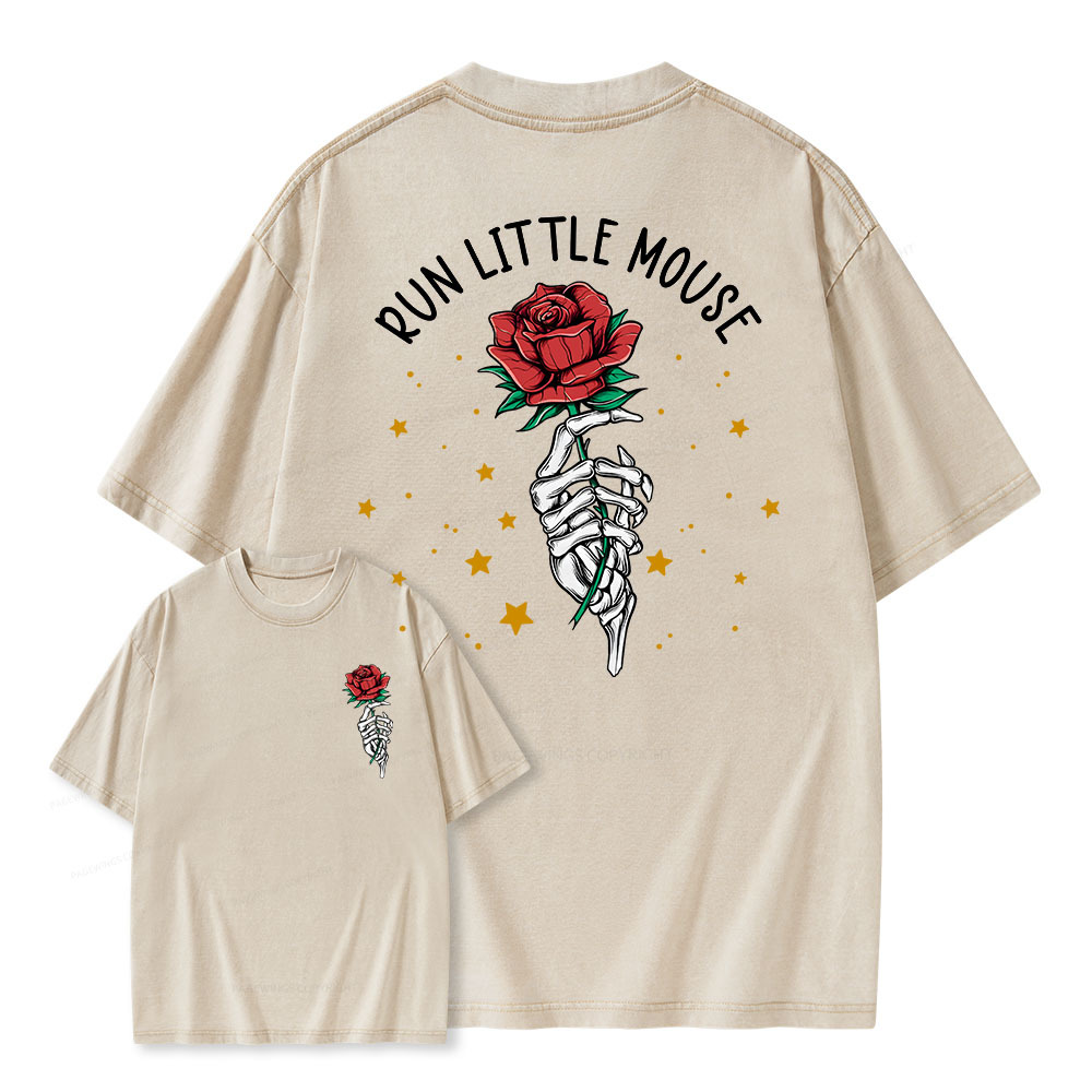 Pagewings Run Little Mouse Unisex Washed T-shirt