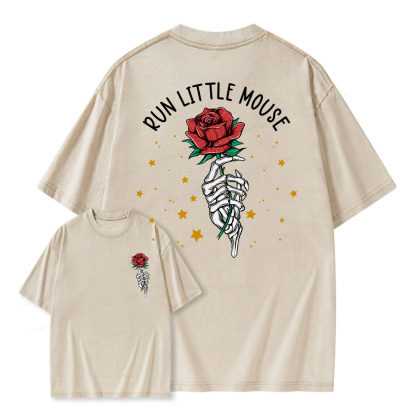 Pagewings Run Little Mouse Unisex Washed T-shirt