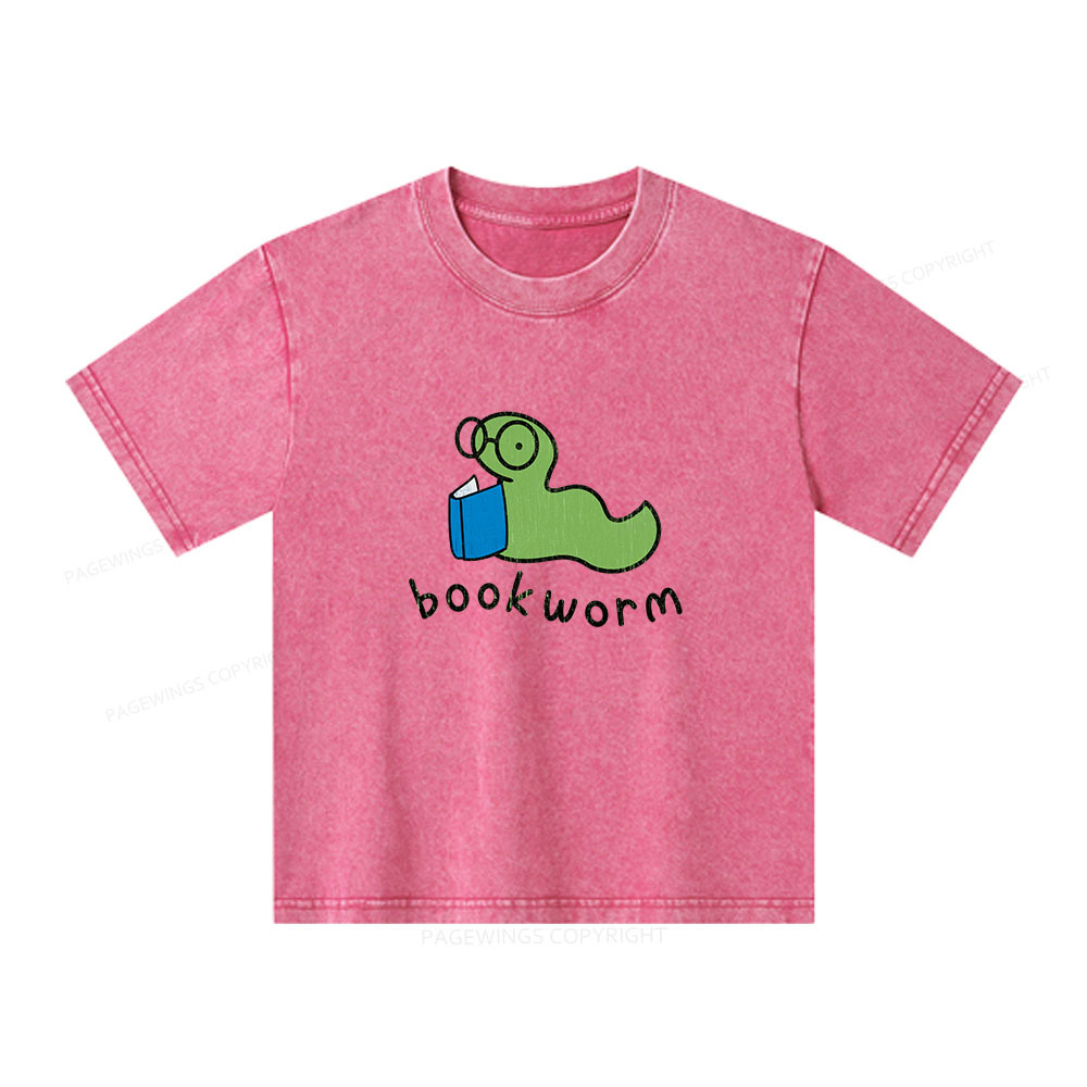 Pagewings Bookworm Unisex Kids Washed T-shirt
