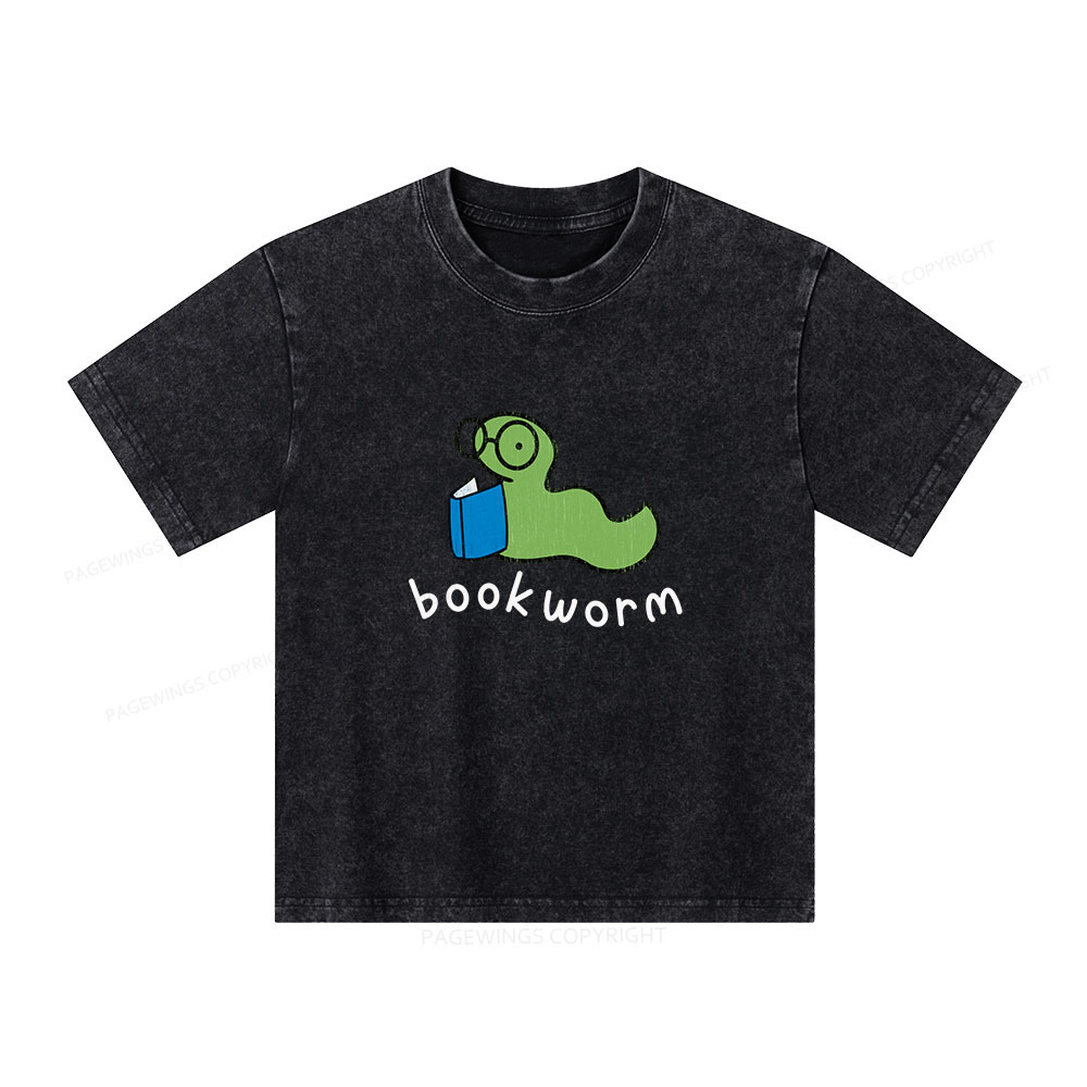Pagewings Bookworm Unisex Kids Washed T-shirt