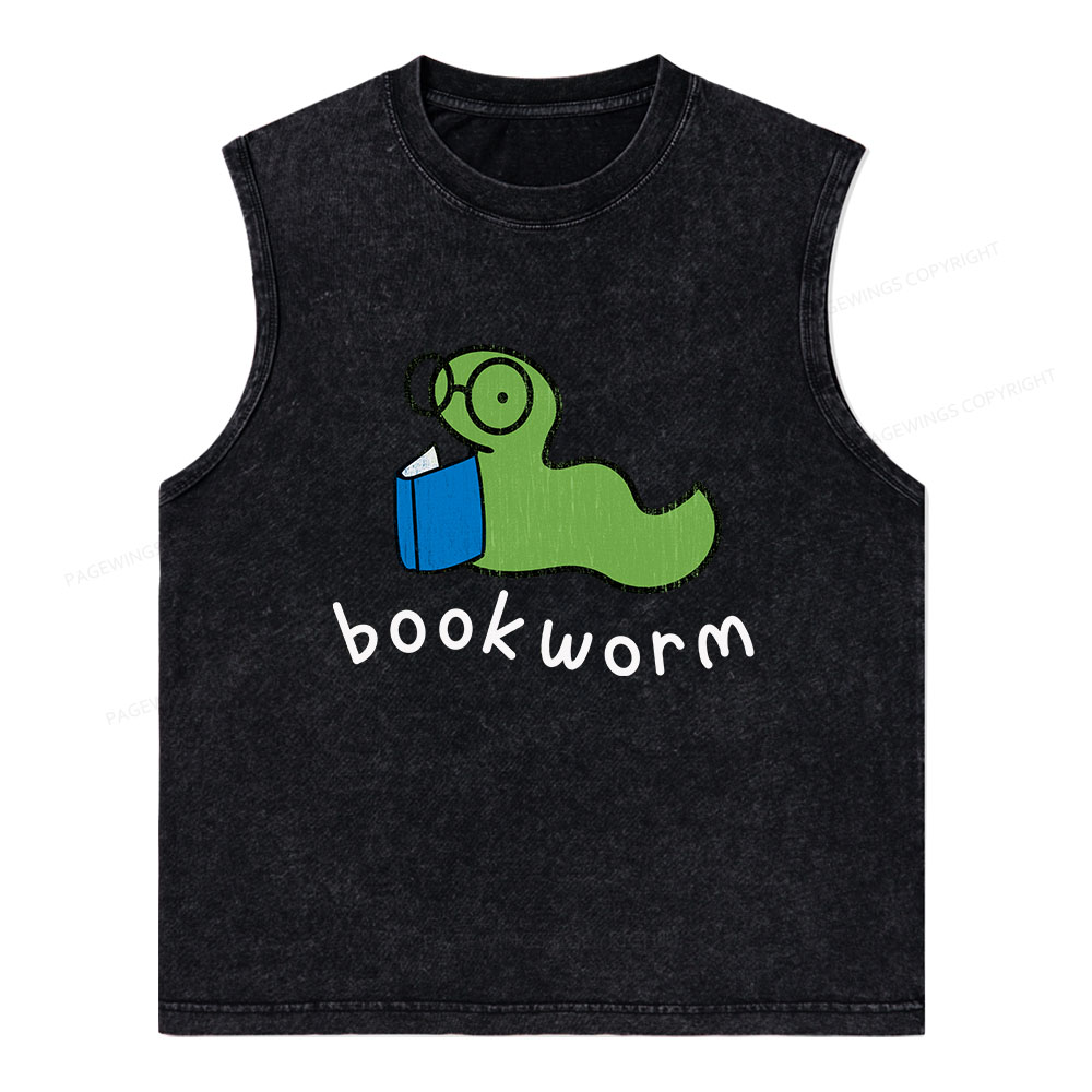 Pagewings Bookworm Unisex Washed Tank Top