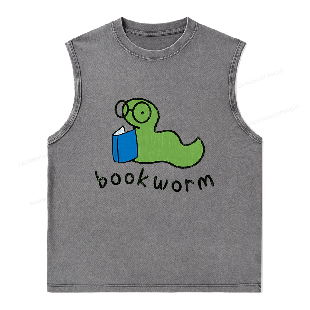 Pagewings Bookworm Unisex Washed Tank Top