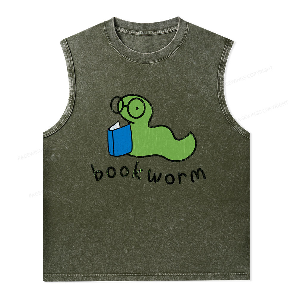 Pagewings Bookworm Unisex Washed Tank Top