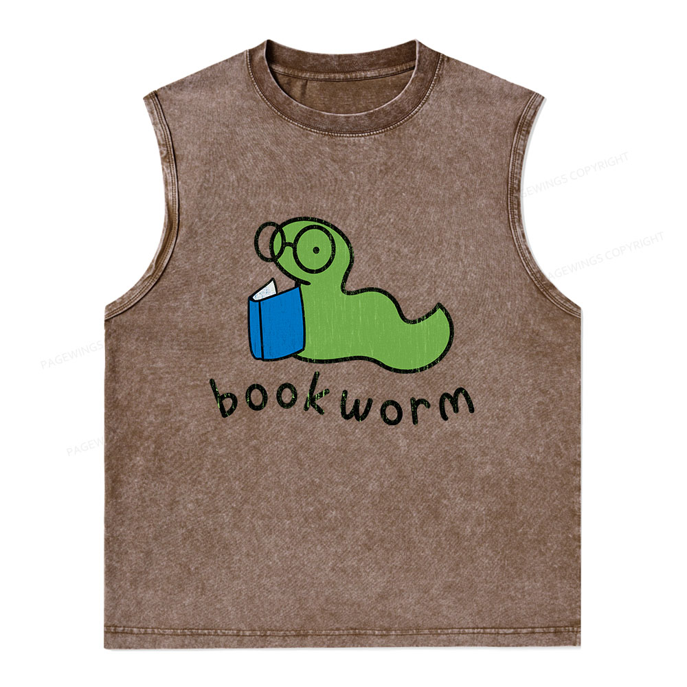 Pagewings Bookworm Unisex Washed Tank Top
