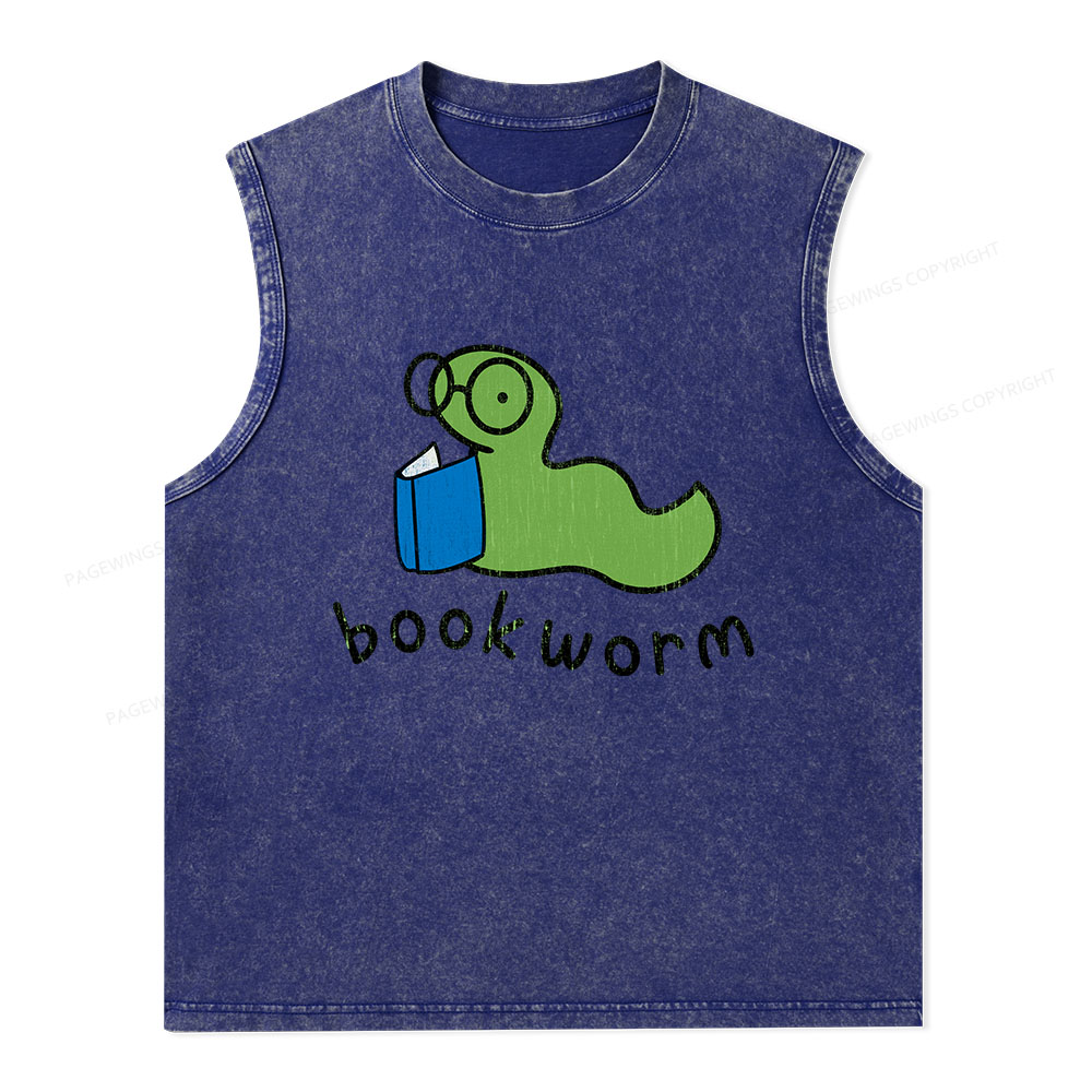 Pagewings Bookworm Unisex Washed Tank Top