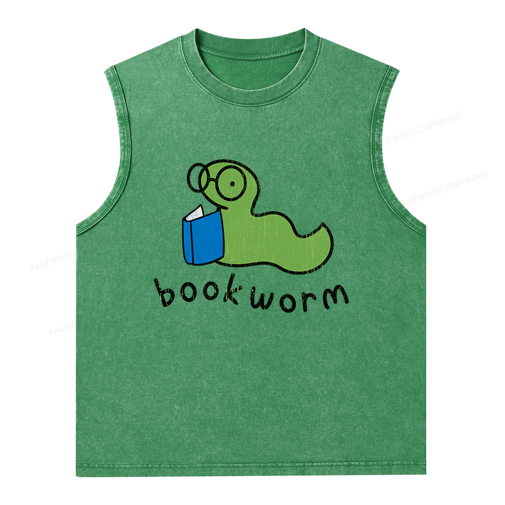 Pagewings Bookworm Unisex Washed Tank Top