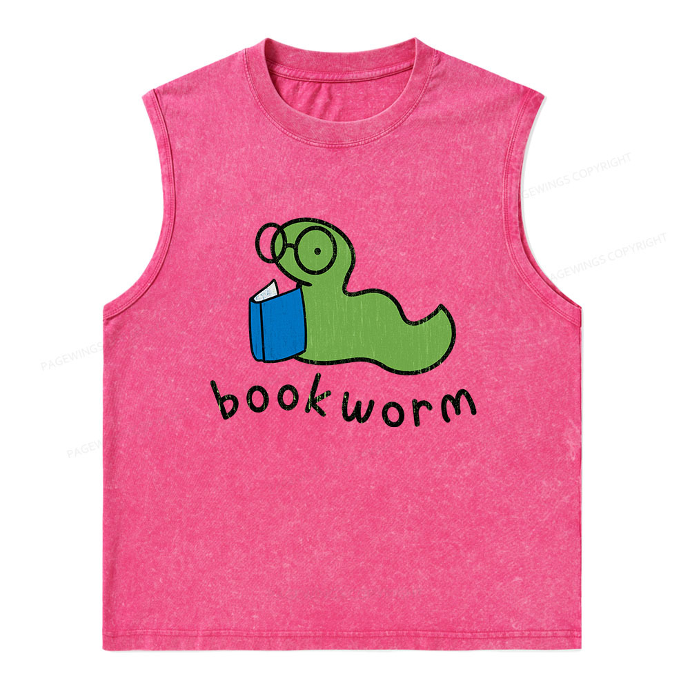 Pagewings Bookworm Unisex Washed Tank Top