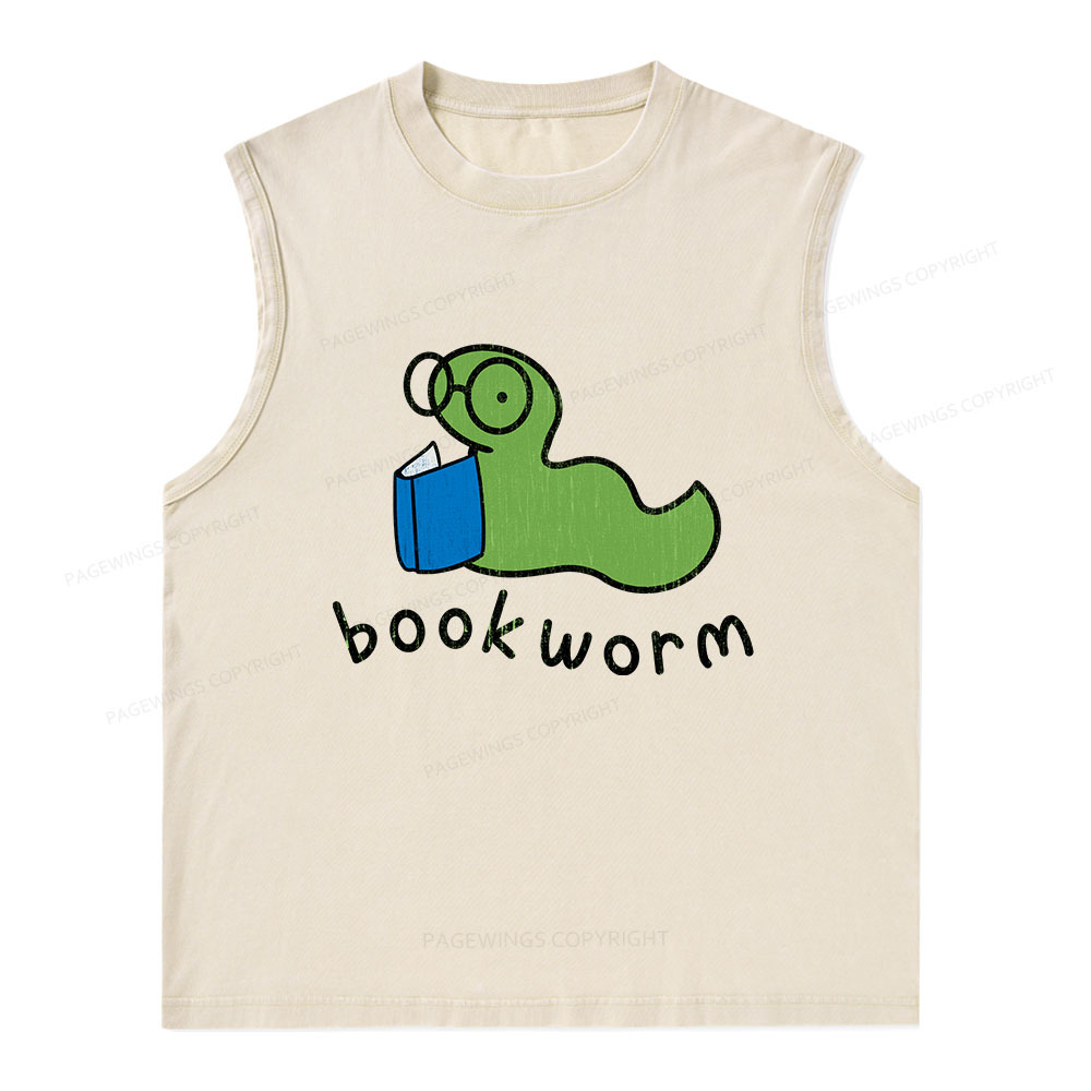 Pagewings Bookworm Unisex Washed Tank Top