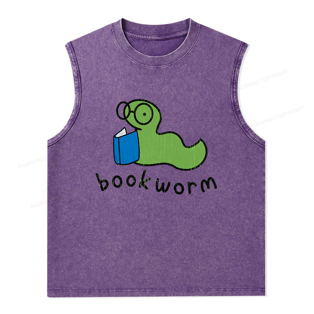 Pagewings Bookworm Unisex Washed Tank Top