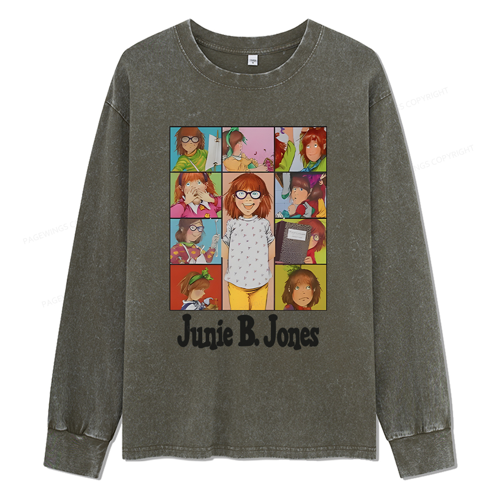 pagewings Junie B Jones Unisex Washed Long Sleeve T-shirt