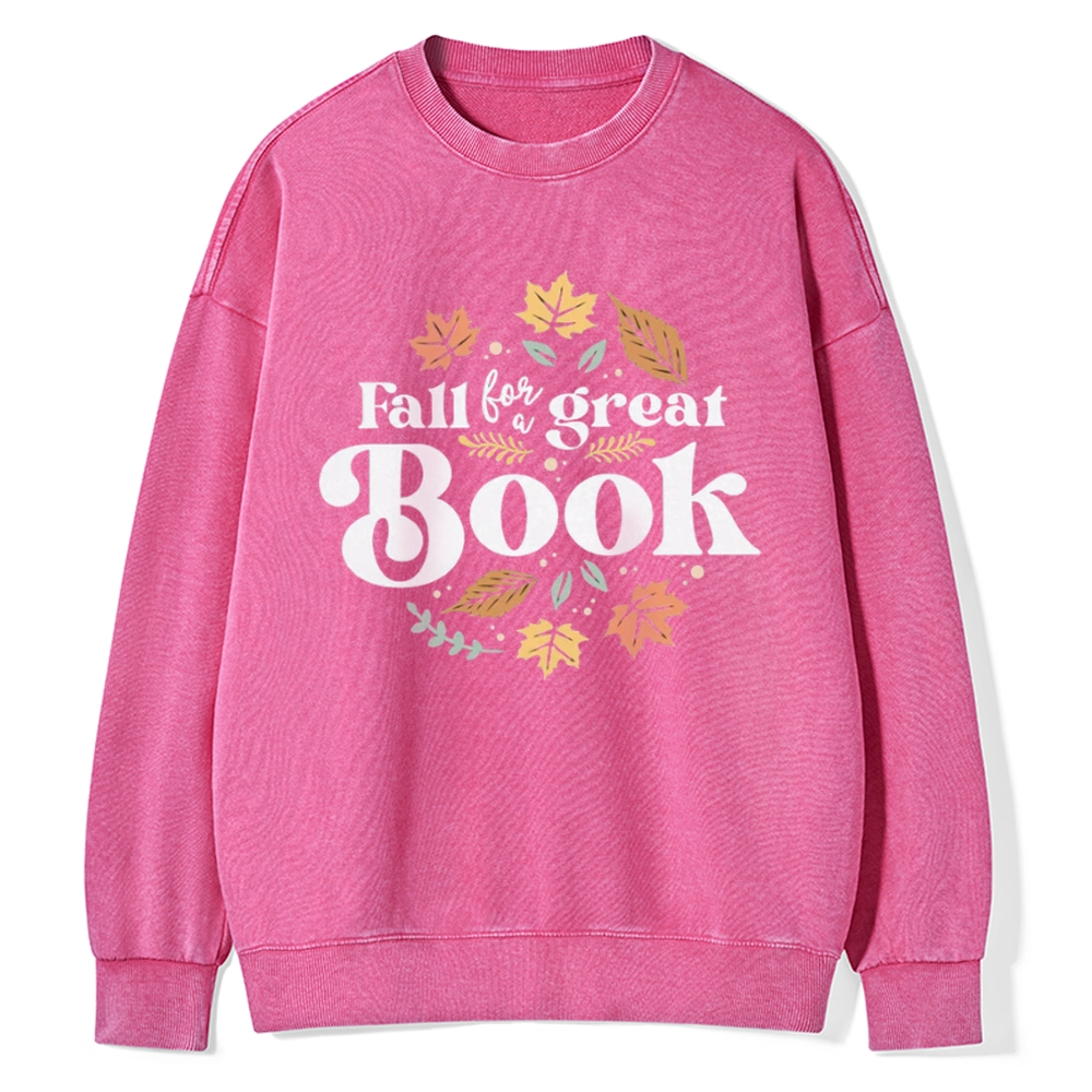 Pagewings  Thanksgiving Fall For A Great Book Unisex Washed Sweatshirt