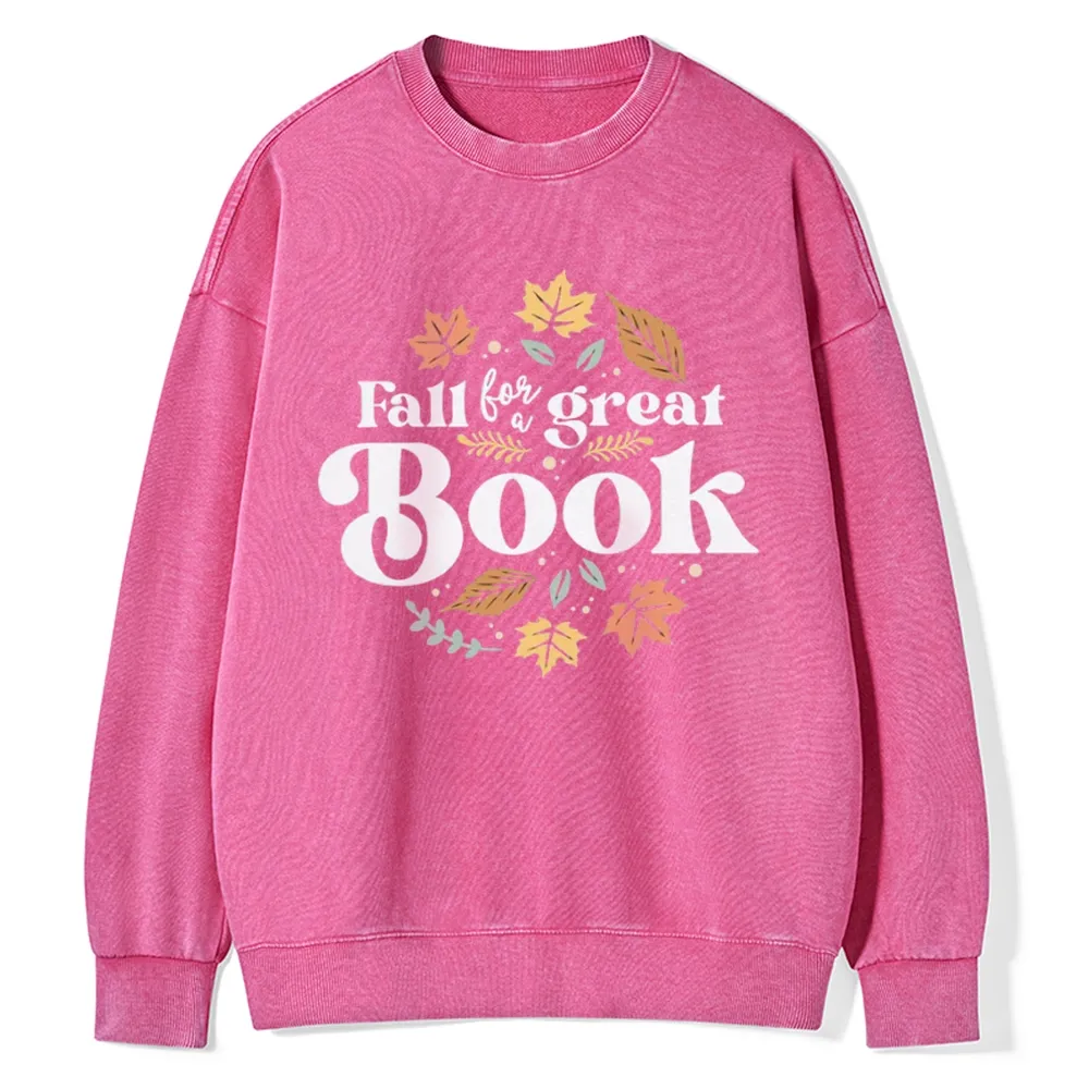 Pagewings  Thanksgiving Fall For A Great Book Unisex Washed Sweatshirt